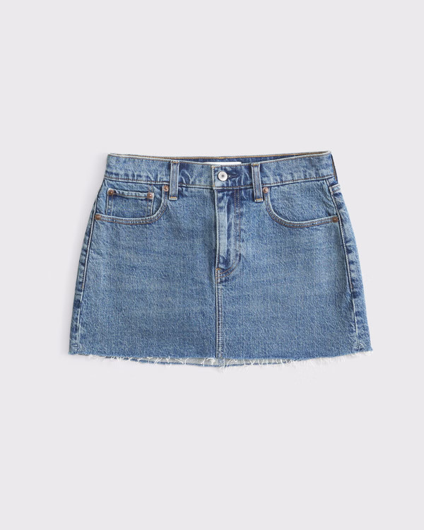 Mid Rise 5-Pocket Denim Mini Skort | Abercrombie & Fitch (US)