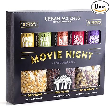 Urban Accents MOVIE NIGHT Popcorn Kernels and Popcorn Seasoning Variety Pack (set of 8) - 3 Non-G... | Amazon (US)