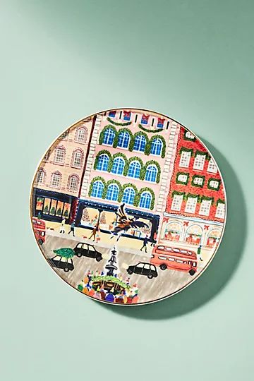 Holiday in the City Dessert Plate | Anthropologie (US)