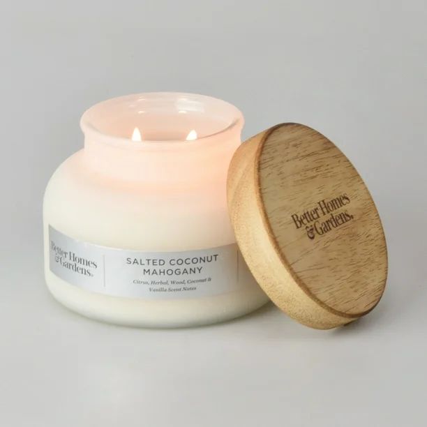 Better Homes & Gardens White Salted Coconut & Mahogany 18oz Scented 2-wick Candle | Walmart (US)