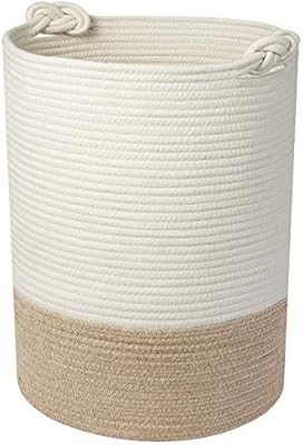UBBCARE Large Cotton Rope Laundry Basket Woven Blanket Basket Baby Laundry Hamper Toy Storage Bin... | Amazon (US)