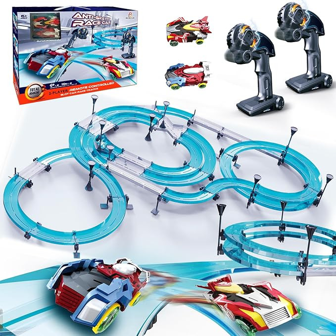 Slot Car Race Track Sets Electric Remote Control Car for Kids Rechargable Electric Racing Game wi... | Amazon (US)