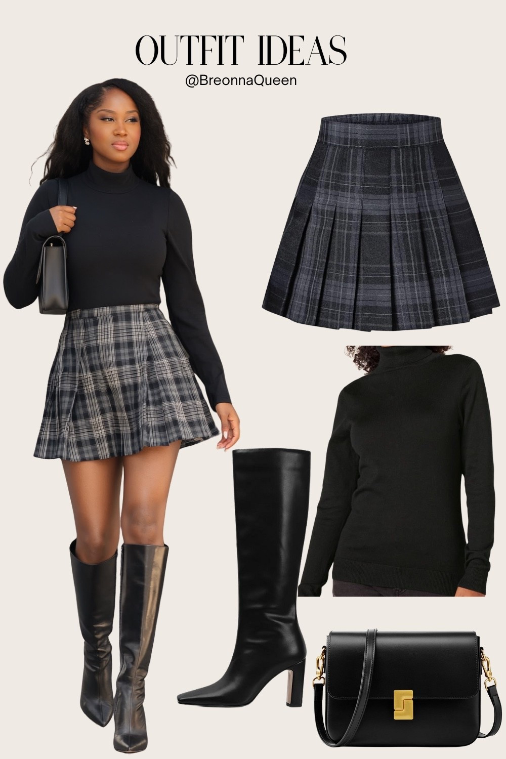 Cute plaid skirt /turtleneck combo 

#LTKFindsUnder100 #LTKTall