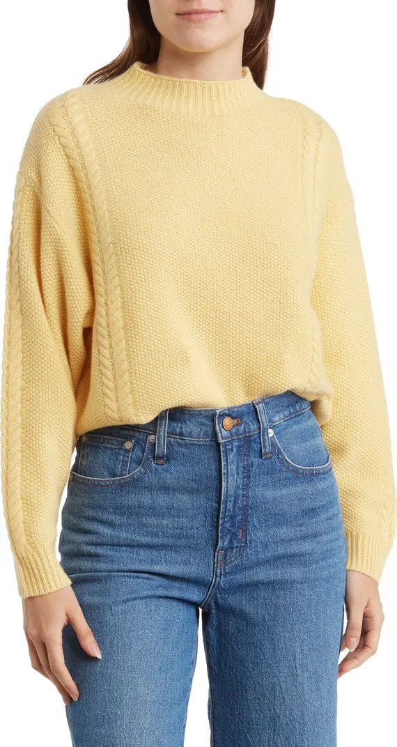 Cable Stitch Crewneck Cashmere Sweater | Nordstrom Rack