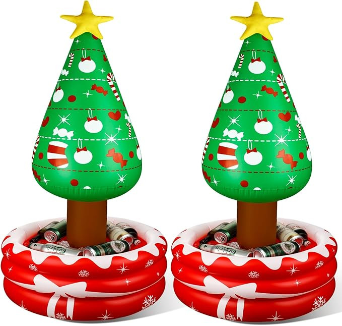 Jetec 2 Pack 4. 17 ft Christmas in July Inflatable Tree Outdoor Decoration Blow up Christmas Tree... | Amazon (US)