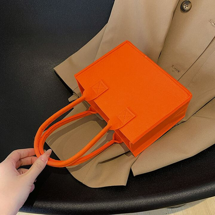 Solid Color Felt Women's Handbag, Shoulder Bag, Tote Bag shoulder bag,clutch bag,clutch minimalis... | SHEIN