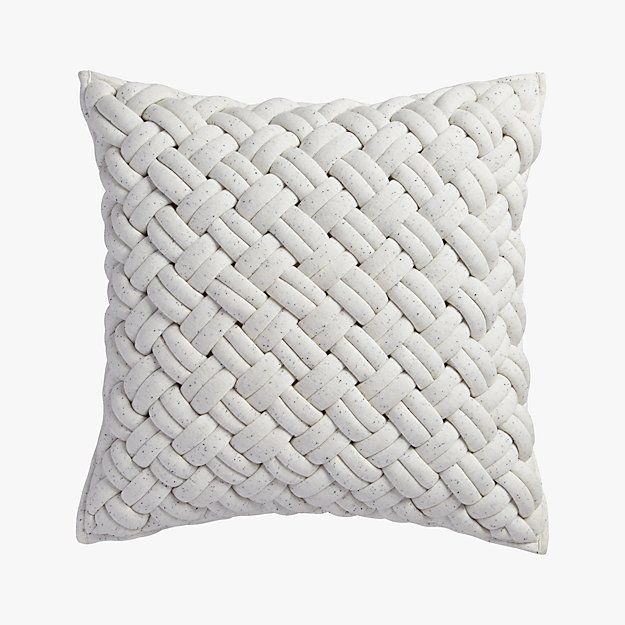 20" Jersey Interknit Ivory Pillow with Down-Alternative Insert + Reviews | CB2 | CB2