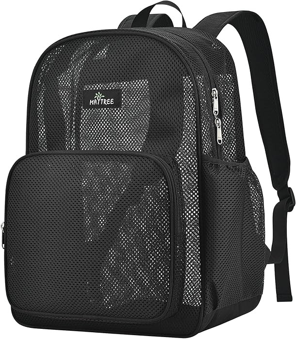 MAY TREE Mesh Backpack for School Beach Swimming Outdoor Fitness, Heavy Duty Mesh Bookbag with St... | Amazon (US)