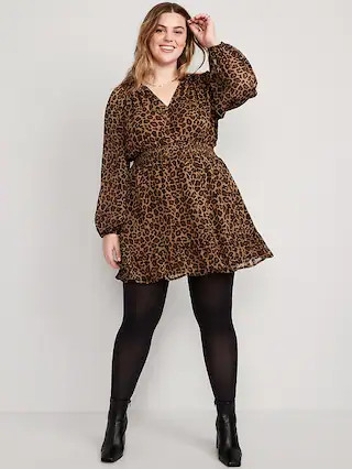 Waist-Defined Printed Smocked Mini Dress for Women | Old Navy (US)