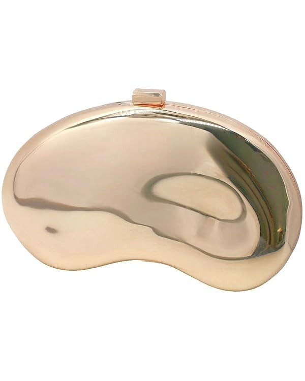 Women Sparkly Acrylic Clutch Bag Metallic Evening Handbag Cute Shell Shape Purse Metal Chain Shou... | Amazon (US)