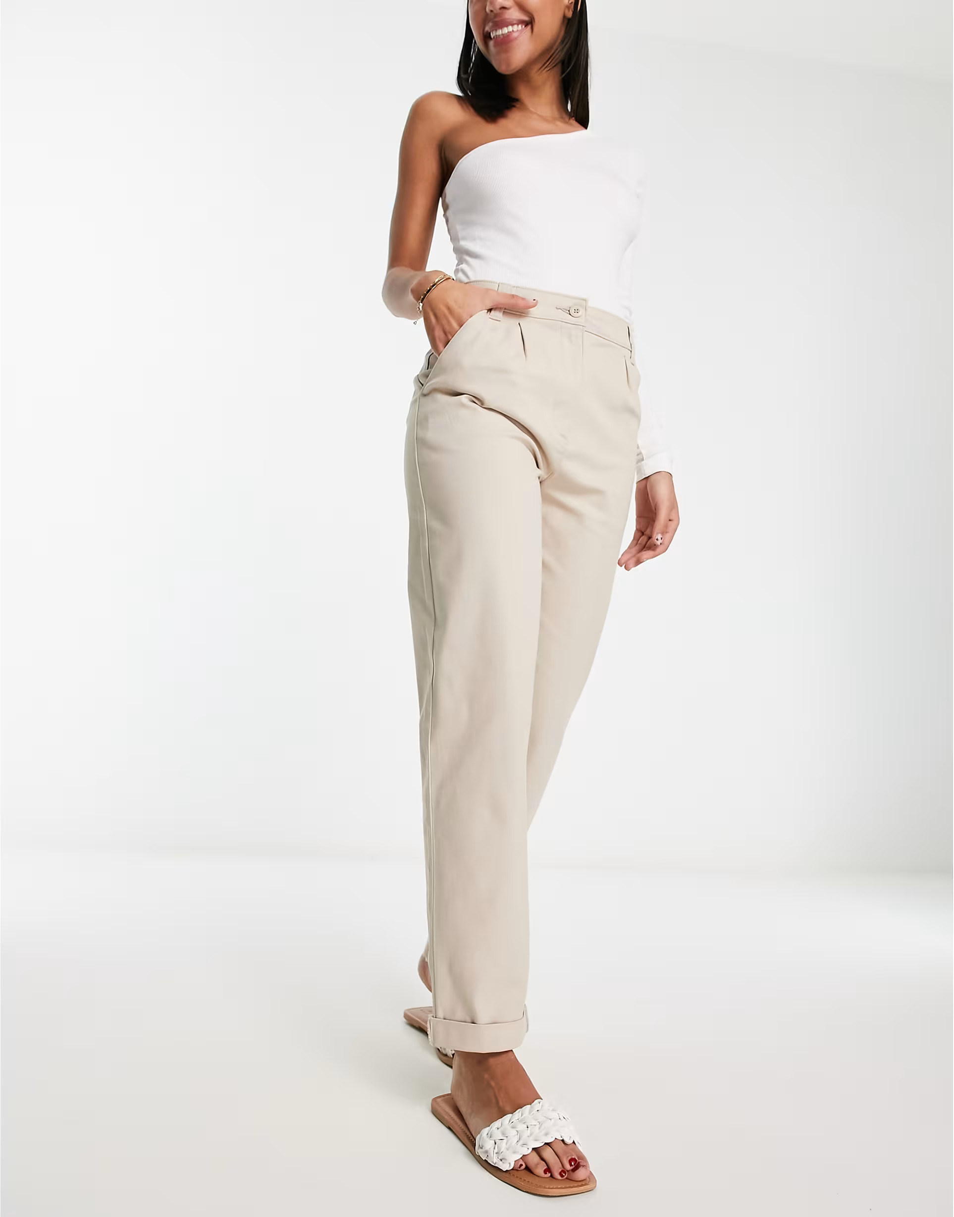 ASOS DESIGN chino pants in stone | ASOS (Global)