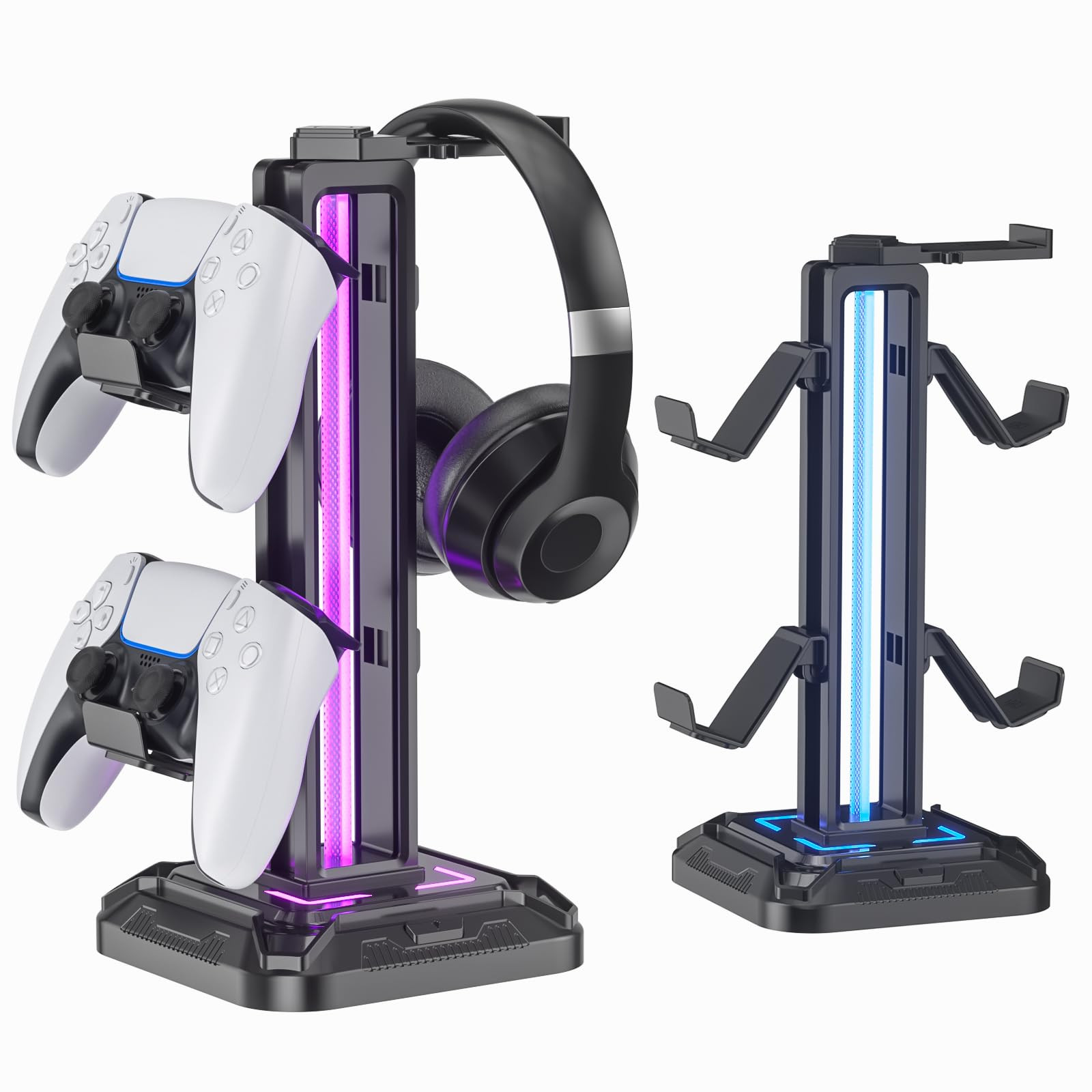 KDD RGB Headset Stand with 9 Light Modes - Controller Holder for Desk - Rotatable Headphone Stand... | Amazon (US)