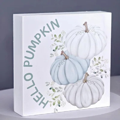 Fall Decorations For Home Fall Decor Home Room Hello Pumpkin Table Wood Box Sign Rustic Wooden Shelf Desk Decor Season Sign House Warming Gifts 5.9 X | Wayfair North America