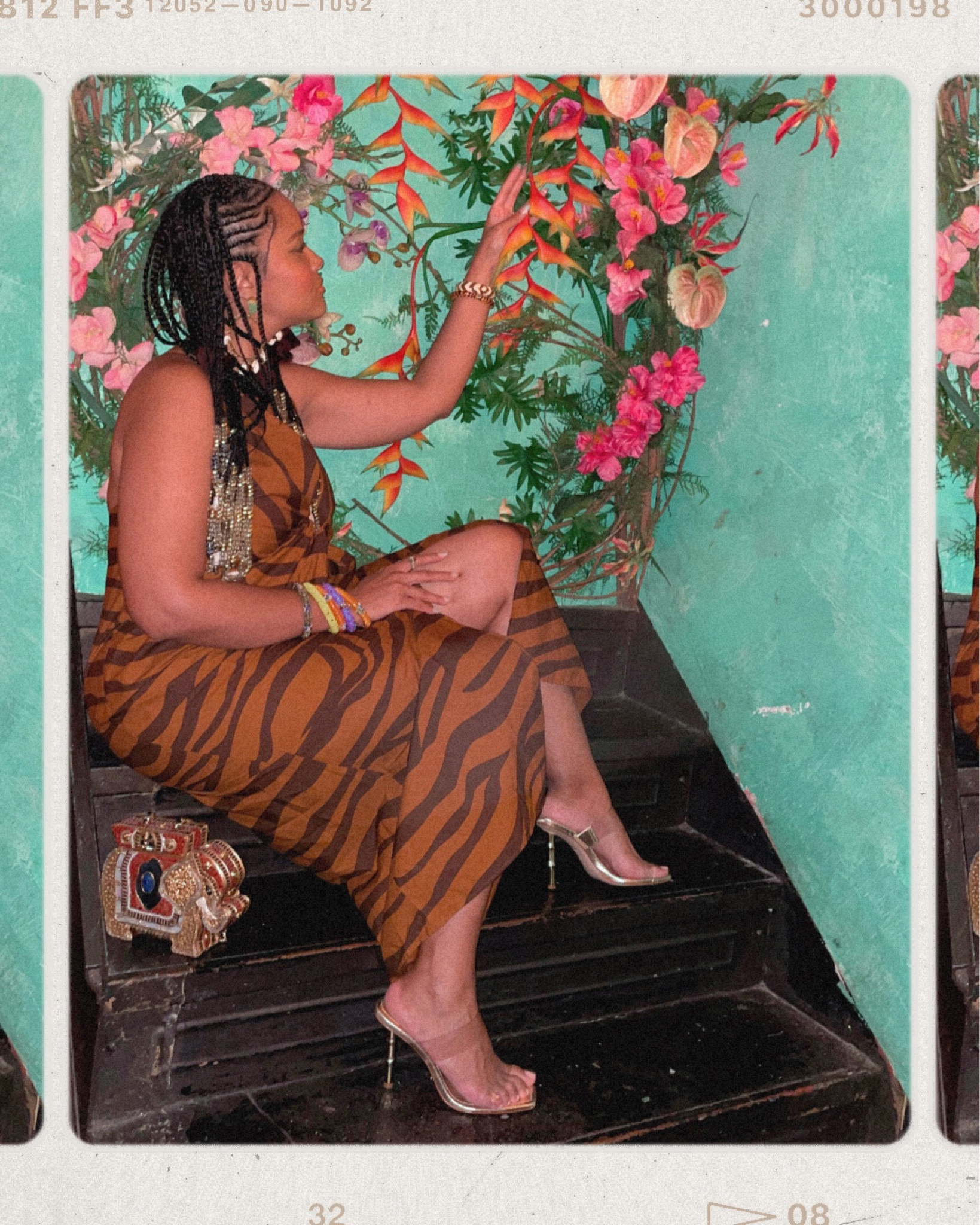 Schutz gold bamboo mules 