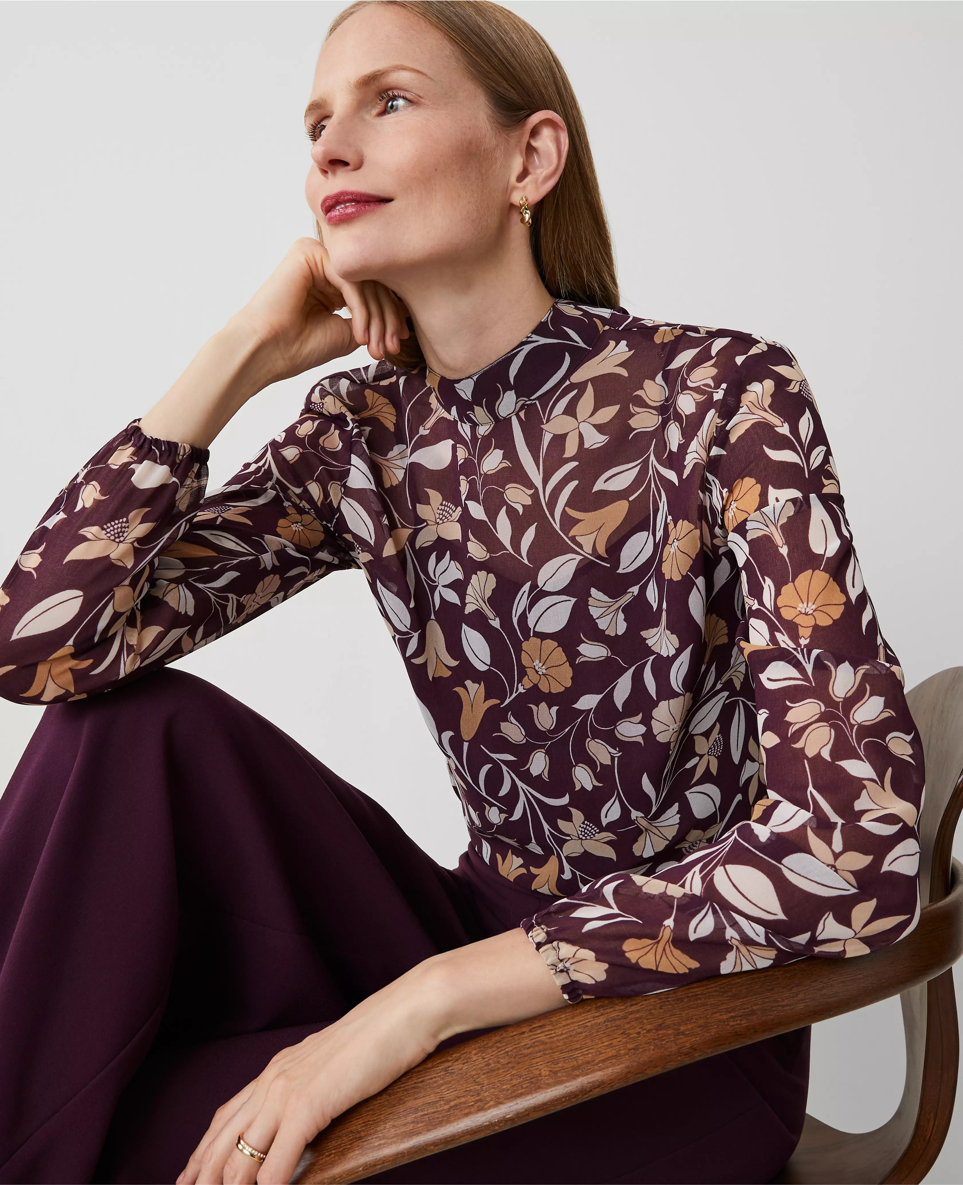 Floral Popover Bow Blouse | Ann Taylor