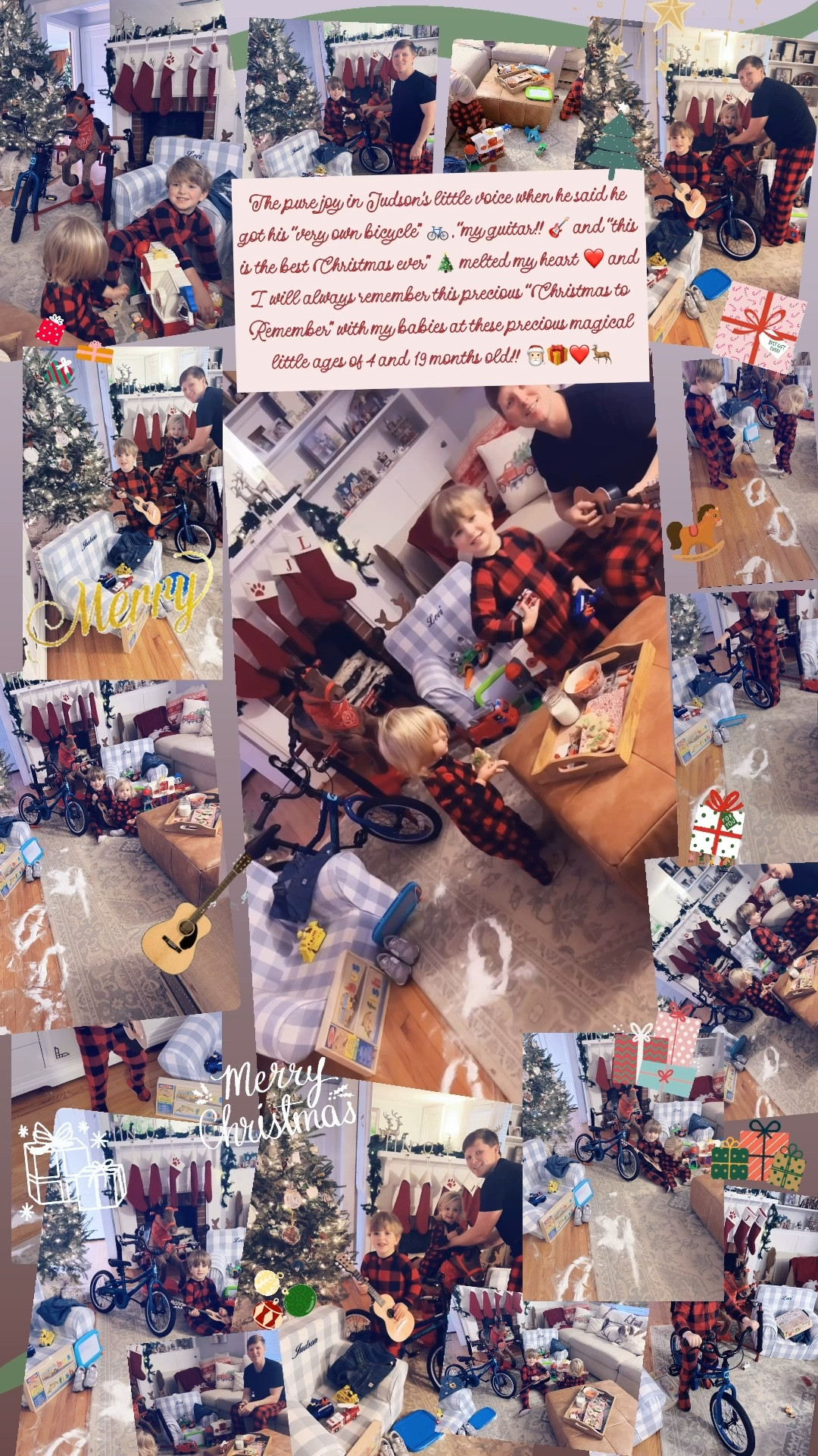 The pure joy in Judson’s little voice when he said he got his “very own bicycle” 🚲 , “my guitar!! 🎸 and “this is the best Christmas ever” 🎄 melted my heart ❤️ and I  will always remember this precious “Christmas to Remember” with my babies at these precious magical little ages of 4 and 19 months old!! 🎅🏻🎁❤️🦌

#LTKKids #LTKHoliday #LTKmomlife