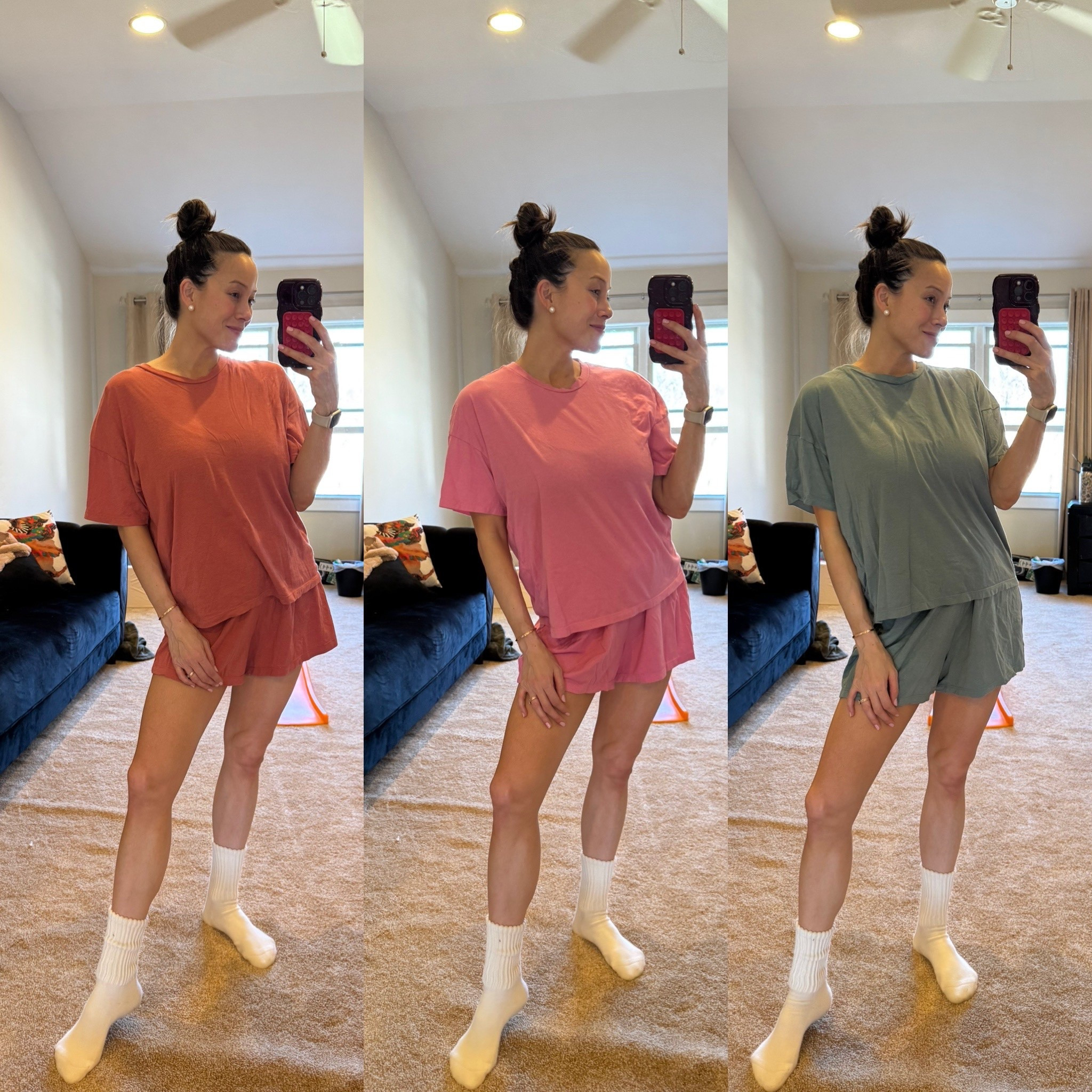 Comfy lounge set/pjs. Love wearing the tee with leggings too for a casual on the go fit. Wearing size medium for a relaxed fit.

#LTKselfcare #LTKmomlife #LTKootd