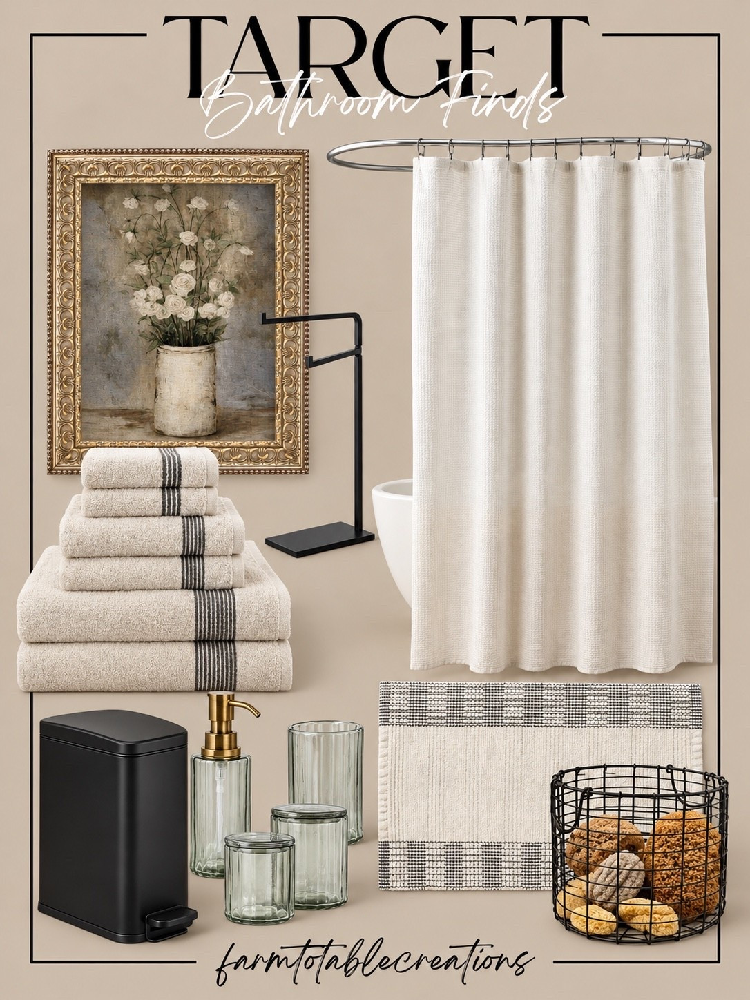 Target Bathroom Finds You’ll Love 🤎 Give your bathroom a little refresh with these beautiful Target finds! From vintage-inspired artwork and soft, textured towels to stylish storage and everyday essentials, these pieces make it easy to create a warm, inviting space with a designer-inspired look for less. So many good finds to mix and match!