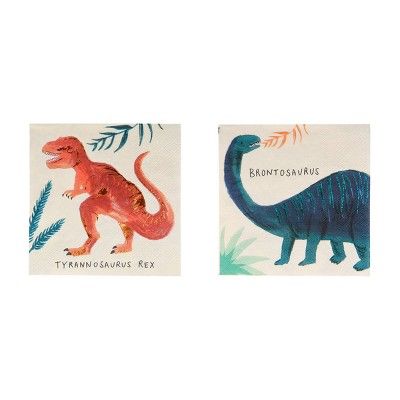 Meri Meri Dinosaur Kingdom Small Napkins (Pack of 16) | Target