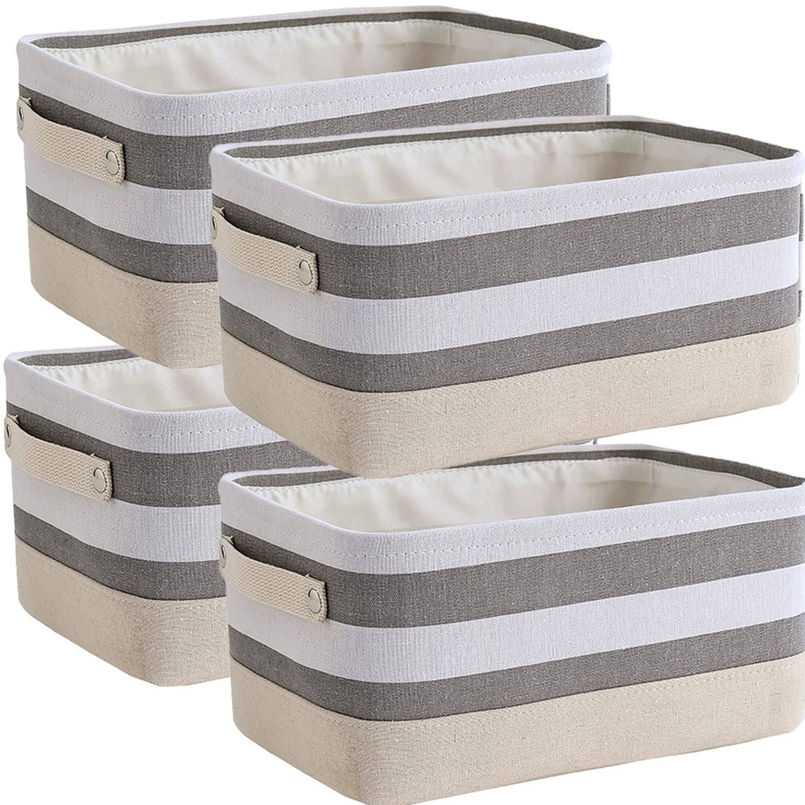 SOUJOY 4 Pack Storage Baskets for Closet, Foldable Fabric Storage Bin with Handles, 15.9"L x 12"W x  | Amazon (US)