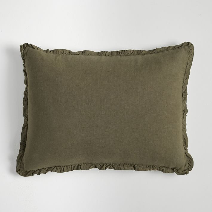 European Flax Linen Ruffle Duvet Cover & Shams Set | West Elm (US)