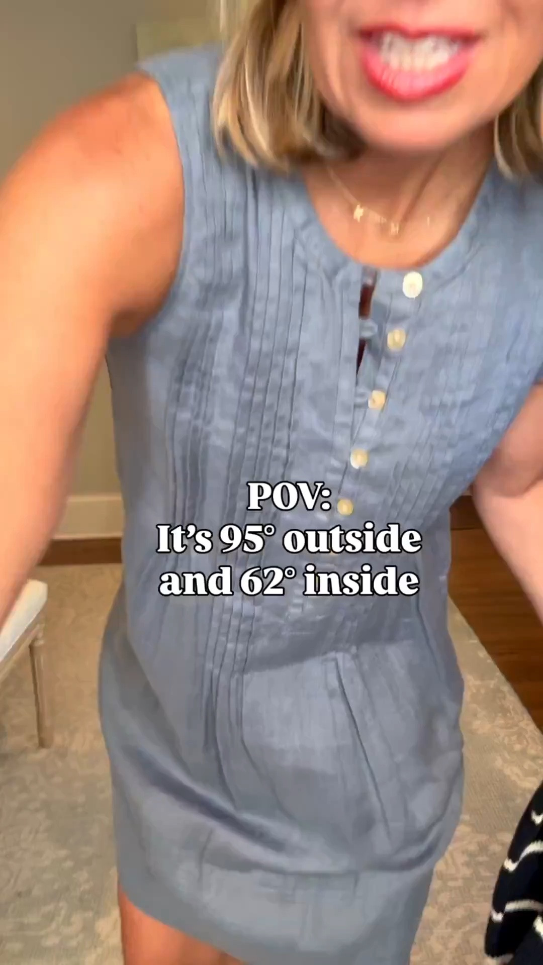 You know the drill… sweating in the parking lot and freezing the second you walk inside. Rounding up the
outfits I will reach for all summer: easy pieces with a layer for when the AC is working overtime.
Tops, sweater, jacket, dresses size XS
Shorts size s
Shoes- size down to 7 (usually 8)
@quince #quincepartner