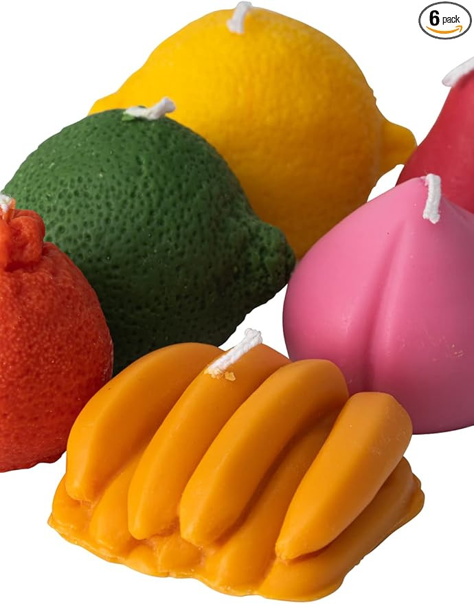 MAGOKORO Fruit Shaped Candle Set - Unscented, Smokeless, Soy Wax Candle, 6 Pieces, 21oz (Unscente... | Amazon (US)