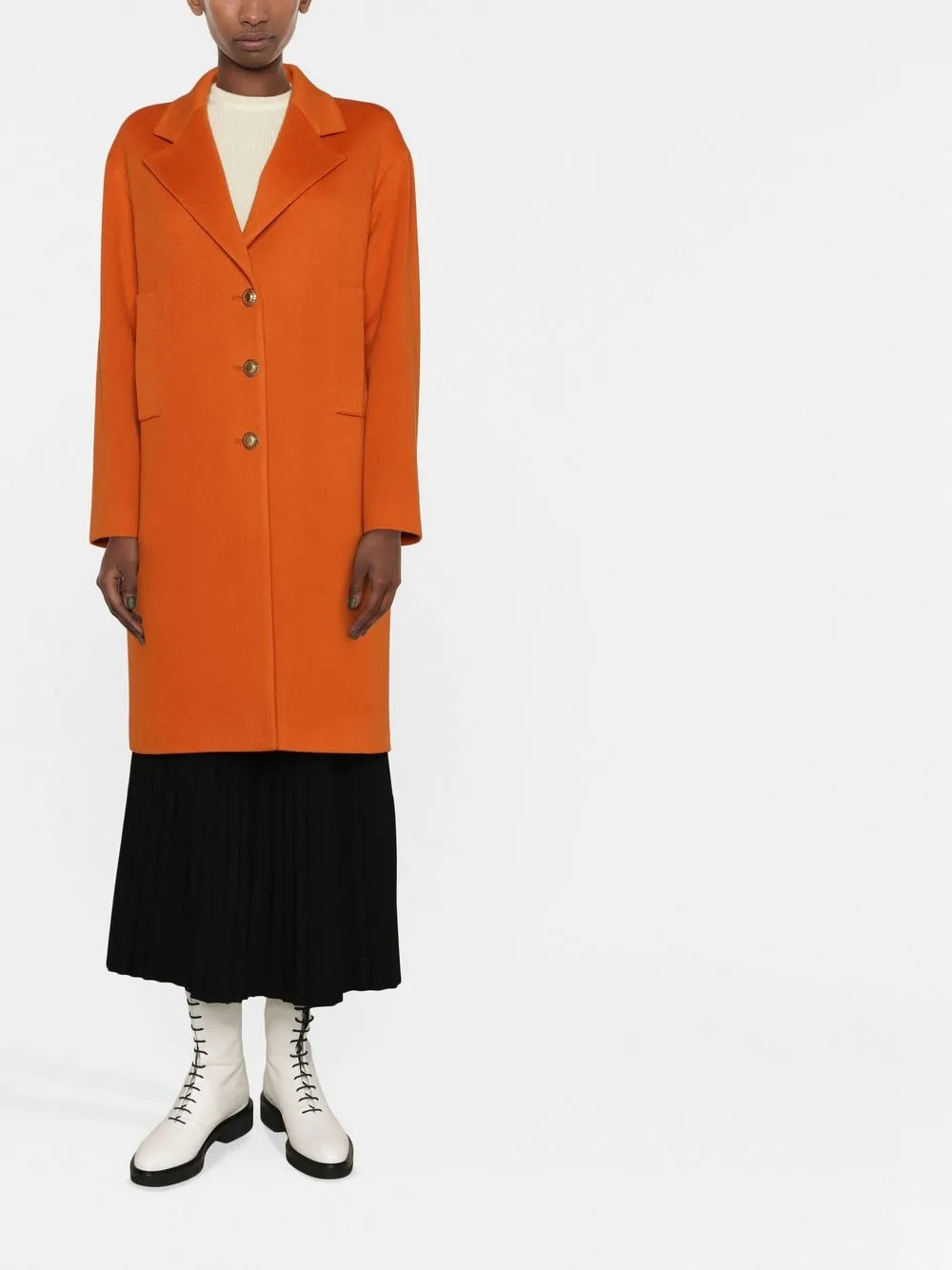 Tagliatore Kyra single-breasted Coat | Orange | FARFETCH | Farfetch Global