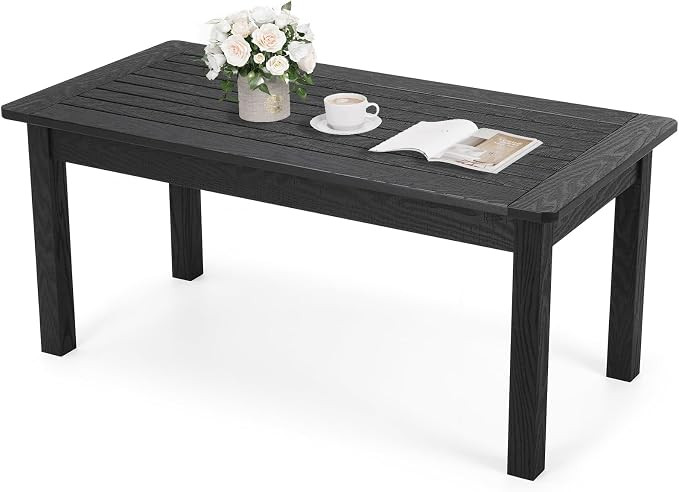 Stoog Outdoor Coffee Table, All-Weather Poly Lumber Patio Side Table, Rectangle End Table for Bac... | Amazon (US)