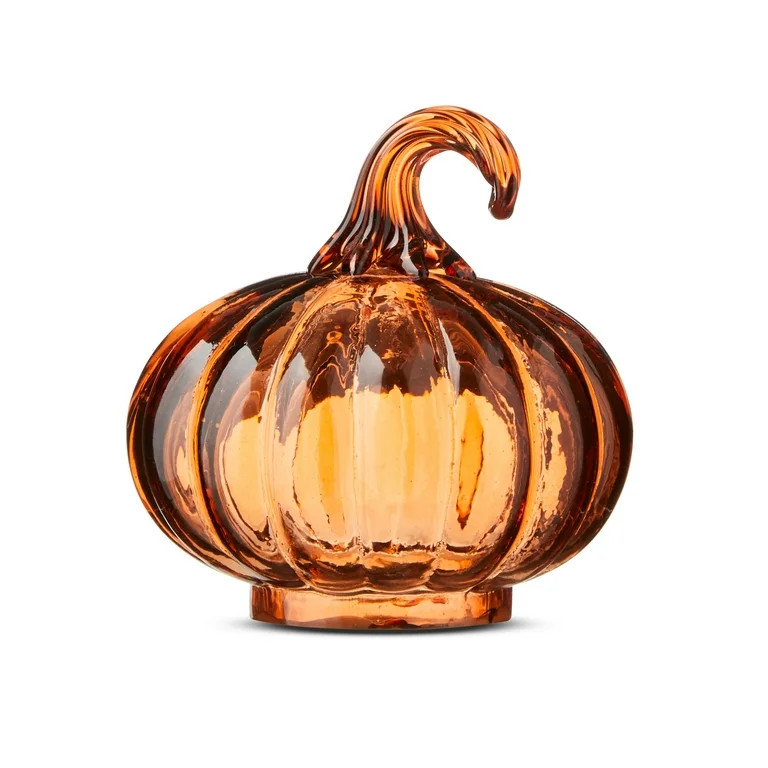 Harvest Amber Glass Pumpkin, by Way To Celebrate - Walmart.com | Walmart (US)