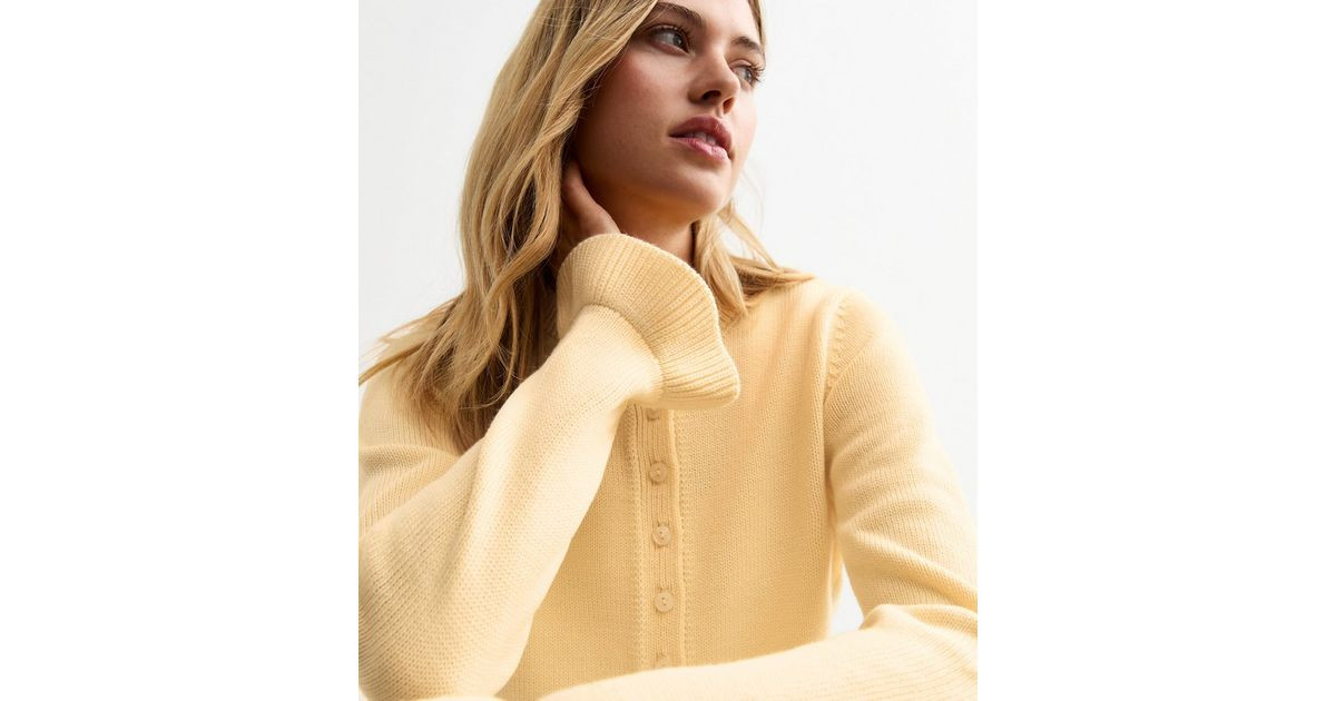 Light Yellow Frill Hem Knitted Cardigan
						
						Add to Saved Items
						Remove from Saved I... | New Look (UK)