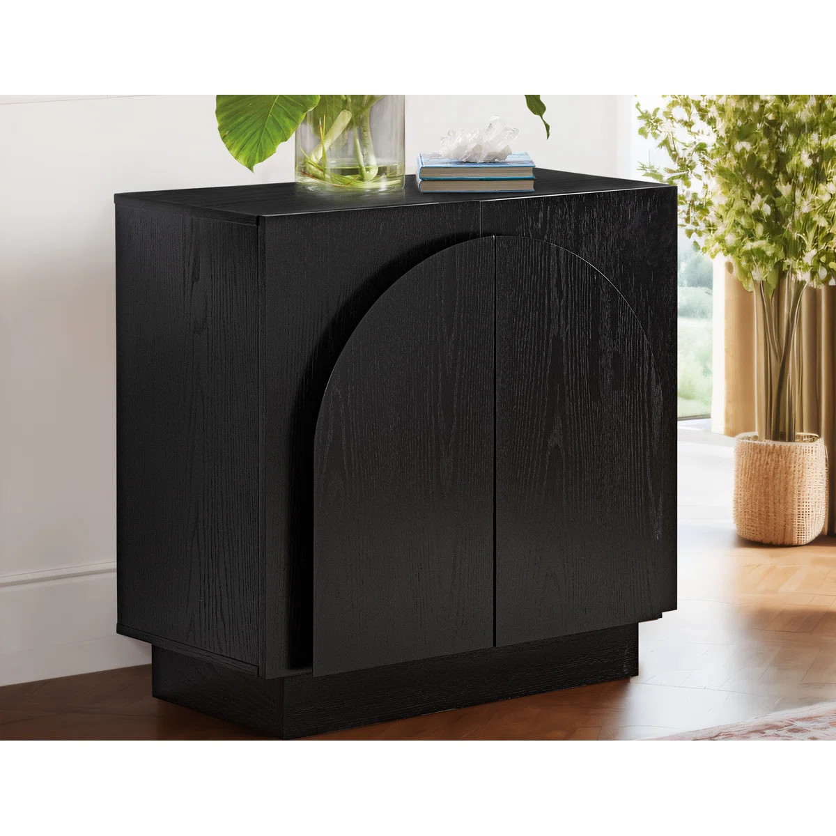 Solid Wood Arched Storage Cabinet Credenza | Wayfair North America