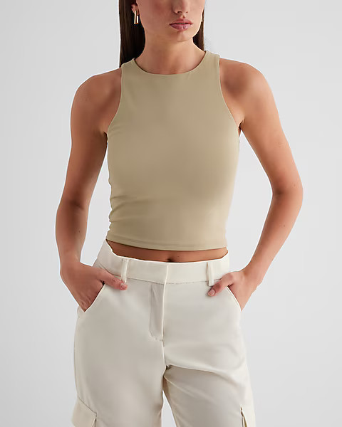 Body Contour High Compression High Neck Cropped Tank | Express