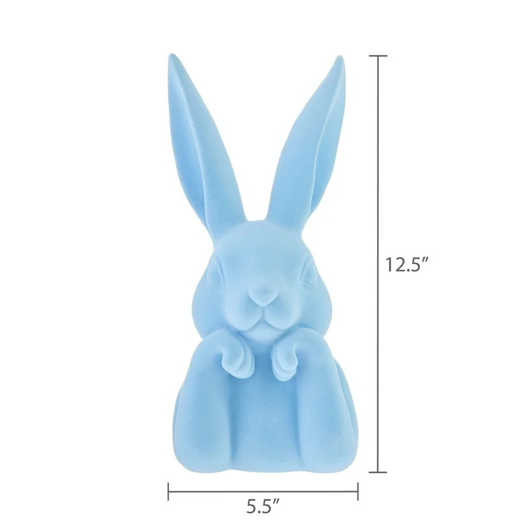 Flocked Bunny Bust Tabletop Decoration, Blue, 12.5", by Way To Celebrate | Walmart (US)