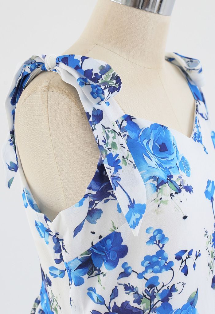Floral Print Tie Shoulder Midi Dress | Chicwish