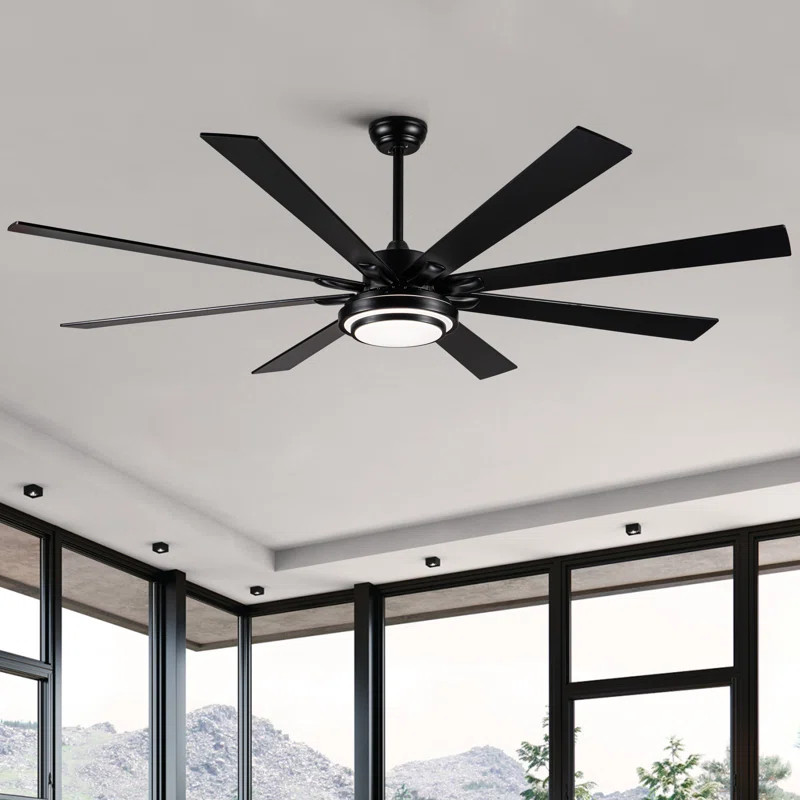 Heekcaa 72'' Smart CF - 8 Blades Black Smart Ceiling Fan with Dimmable LED Light and Remote Contr... | Wayfair North America