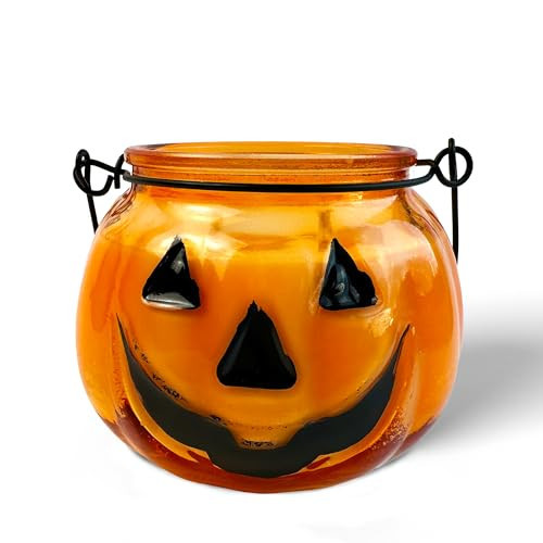 11oz Handmade Halloween Pumpkin Candle - 100% Soy Wax, Over 50 Hours Burn Time - Farmhouse Fall Halloween Home Decor - Gift for Halloween Decorations Indoor - Pumpkin Shaped Candle, Made in USA | Amazon (US)
