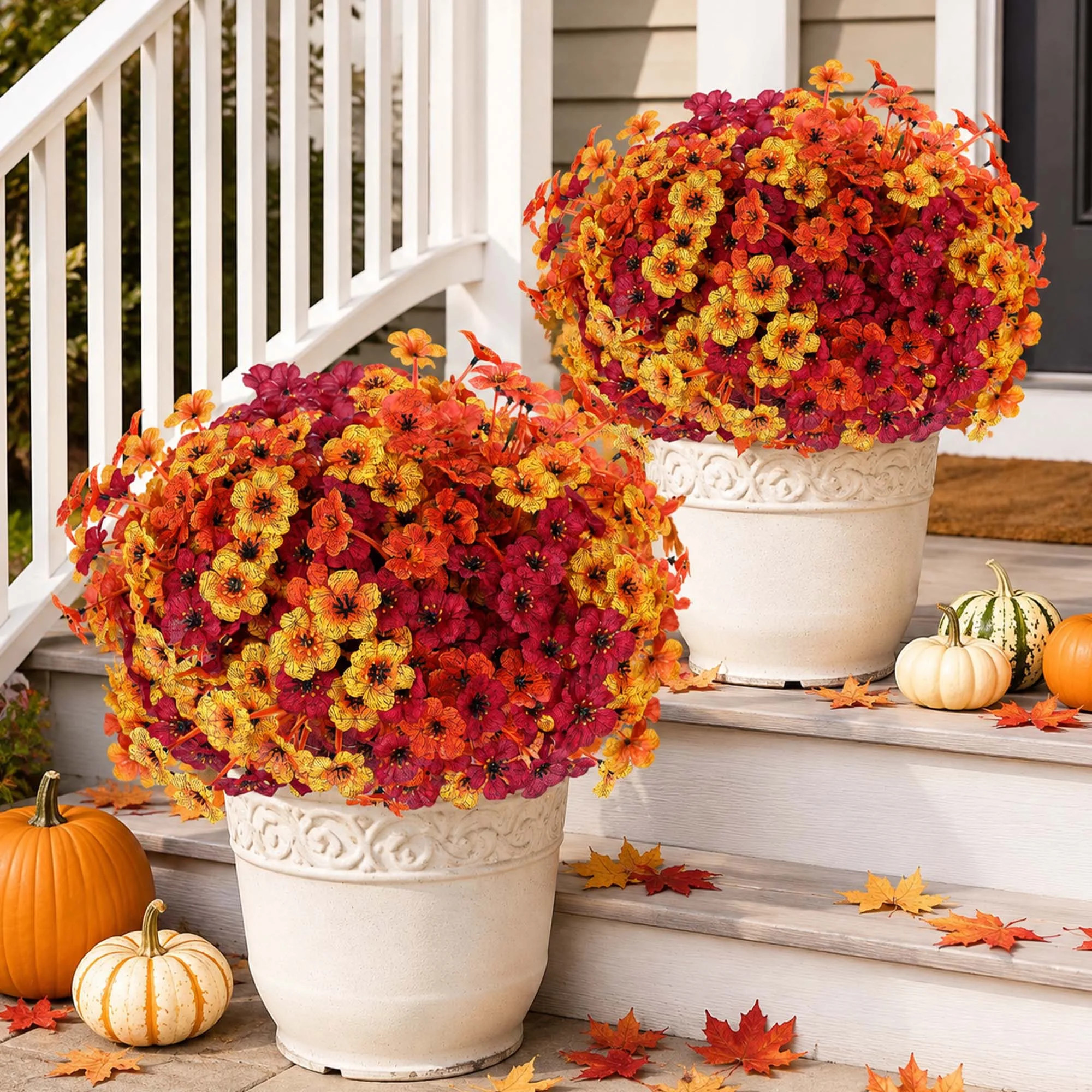 22 Pack Artificial Fall Mum Flowers with UV Resistant Design | Wayfair North America