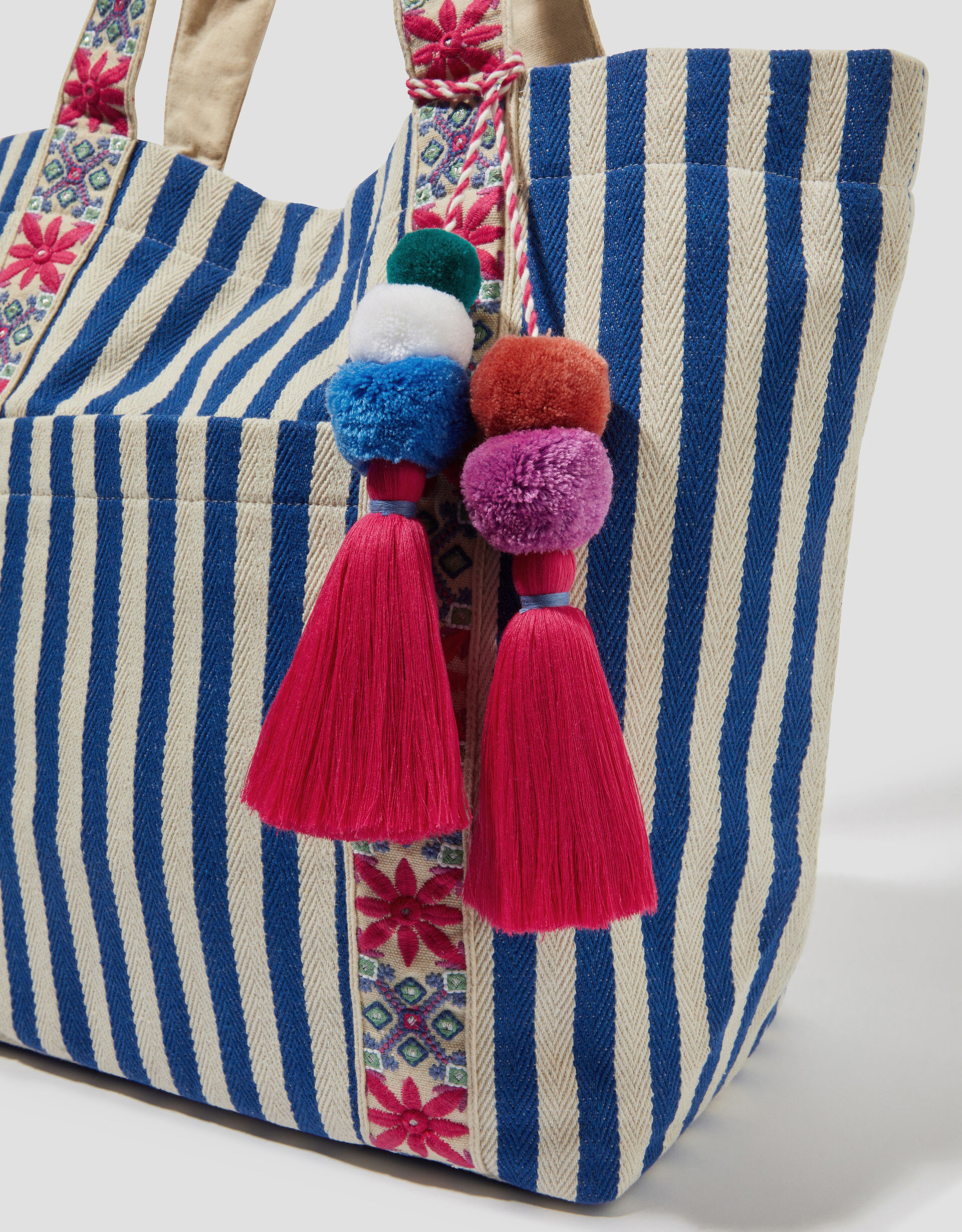 Dara Embroidered Stripe Beach Bag | Monsoon (UK)