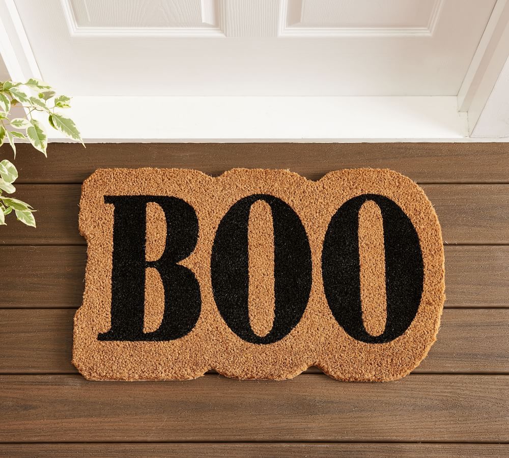 Boo Sentiment Shaped Doormat | Pottery Barn (US)