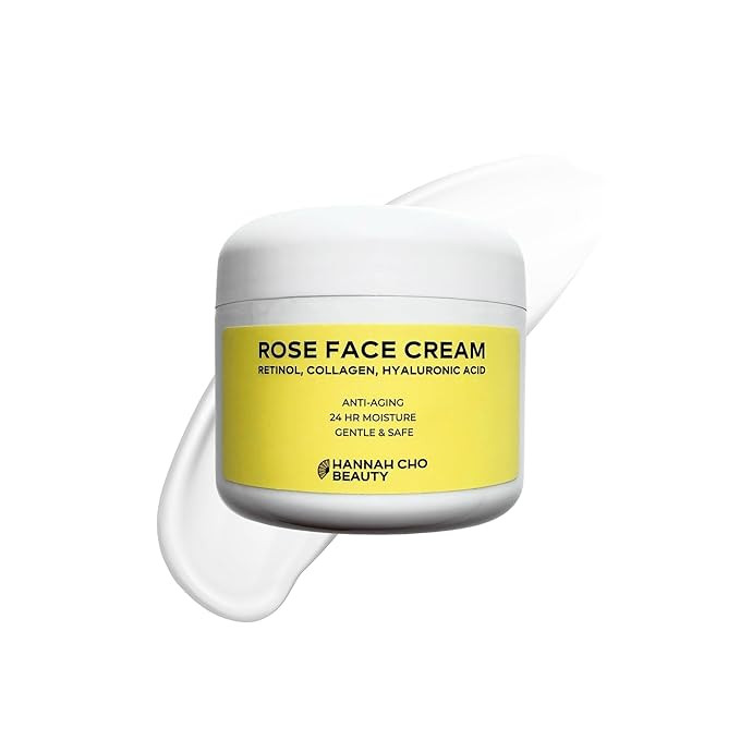 Rose Face Cream with Rosehip Seed Oil, Retinol, Collagen, Hyaluronic Acid - Anti-Aging 24 Hour Mo... | Amazon (US)