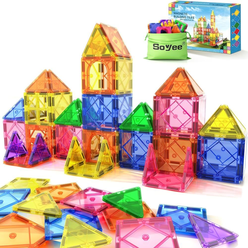 Magnetic Tiles Beginner Set Toddlers Kids Toys, Sensory Toys for Toddlers 3-4, Magnet Building Bl... | Amazon (US)