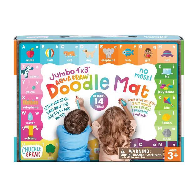 Chuckle & Roar Jumbo 4' x 3' Aqua Draw Doodle Mat | Target
