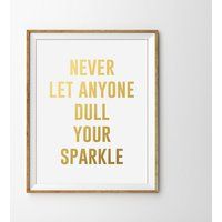 Gold Office Print, Minimal Poster, Motivational Sign, Inspirational Typography Art, Sparkle Quote | Etsy (US)