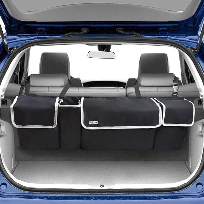 Backseat Trunk Organizer for SUV & Car - Hanging Organizer Foldable Cargo Storage Bag with 4 Pock... | Amazon (US)