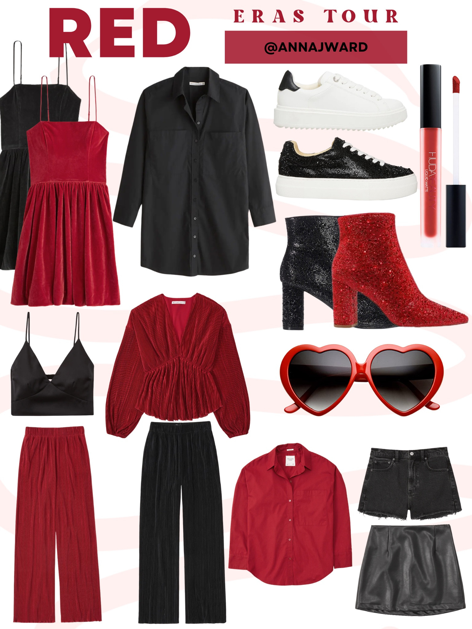Taylor Swift concert ideas. Taylor Swift Eras Tour concert outfit ideas. Red outfits Taylor’s Eras Tour. Red album by Taylor Swift. Red Album Eras Tour. #TaylorSwift #RedAlbum #RedTaylorSwift #ErasTour #ConcertOutfits red. Black. Sequins. Metallic. Sparkles. Betsey Johnson sparkle boots. Red lipstick  

#LTKbeauty #LTKshoecrush #LTKstyletip