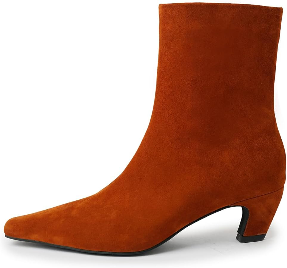 Beauty Cry Women's Booties Kitten Low Heel Square Toe Ankle Boots | Amazon (US)