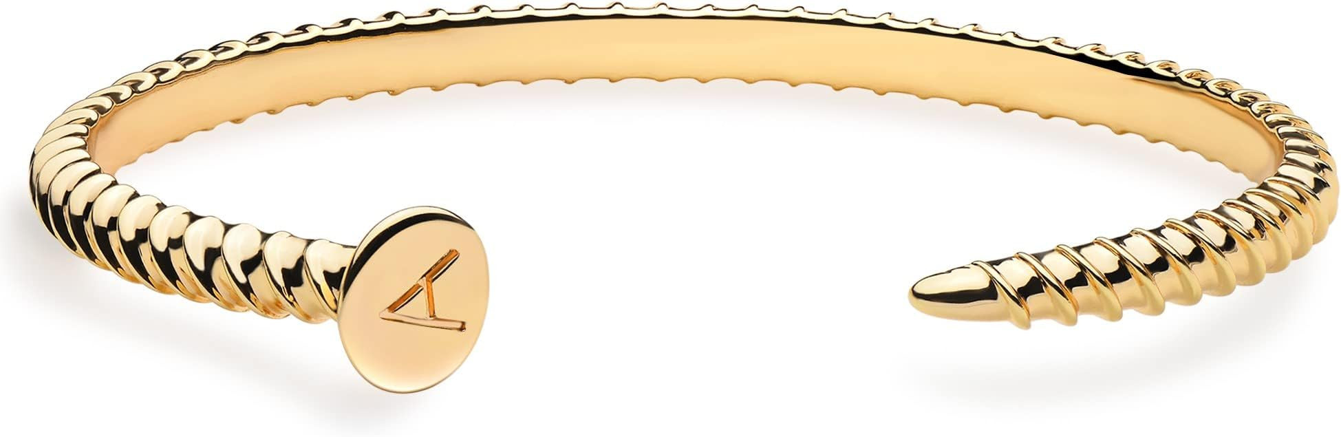 Fettero Gold Cuff Nail Bracelet for Women Bangle Bracelets Adjustable Open Wrap Letter Bracelet L... | Amazon (US)