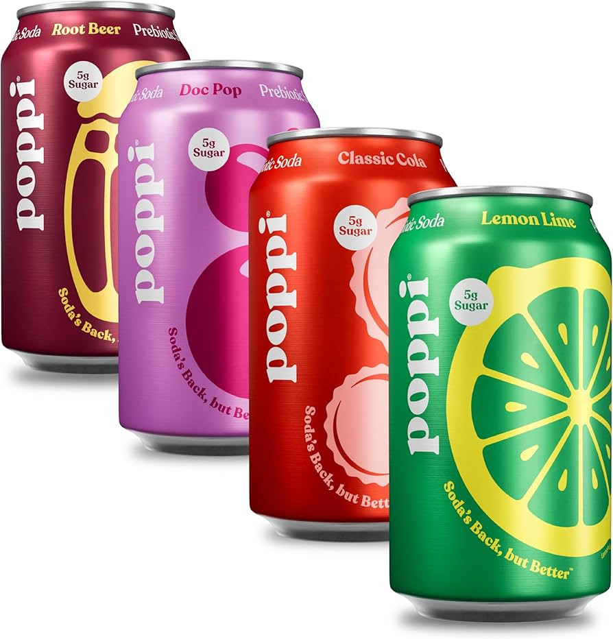 Poppi Sparkling Prebiotic Soda Beverage with Apple Cider Vinegar, Seltzer Water and Fruit Juice, ... | Amazon (US)