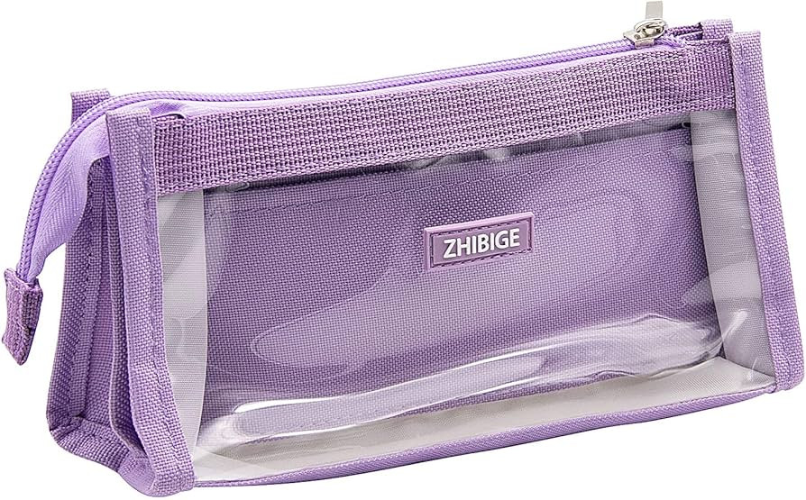 LJCZKA Six Layers Transparent Pencil Pen Case with Zipper Large Capacity Pencil Bag Waterproof St... | Amazon (US)